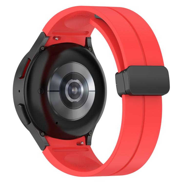 For Samsung Galaxy Watch7 / FE / 6 / 5 / 4 xDfind Fold Magnetic Black Buckle Silicone Watch Band
