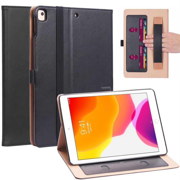 For iPad 10.2 / iPad Air 10.5 / iPad Pro 10.5 inch Retro Texture PU Horizontal Flip Leather Case with Holder & Card Slots & Hand Strap