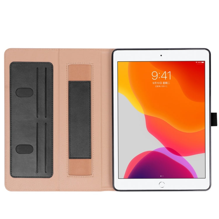 For iPad 10.2 / iPad Air 10.5 / iPad Pro 10.5 inch Retro Texture PU Horizontal Flip Leather Case with Holder & Card Slots & Hand Strap