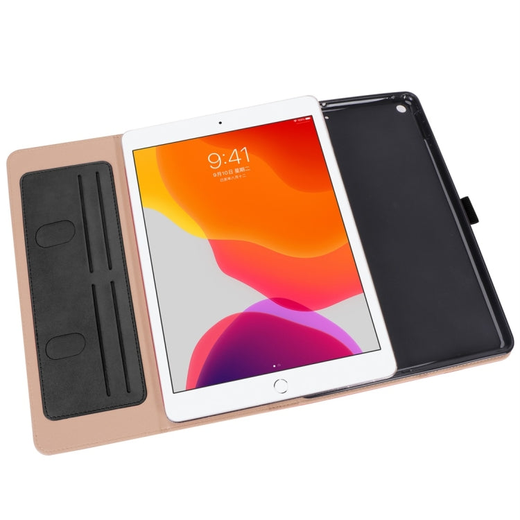 For iPad 10.2 / iPad Air 10.5 / iPad Pro 10.5 inch Retro Texture PU Horizontal Flip Leather Case with Holder & Card Slots & Hand Strap