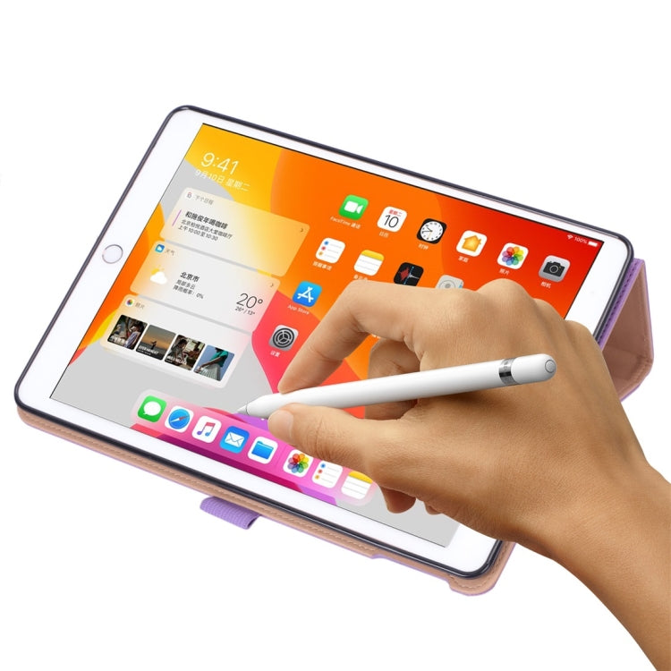 For iPad 10.2 / iPad Air 10.5 / iPad Pro 10.5 inch Retro Texture PU Horizontal Flip Leather Case with Holder & Card Slots & Hand Strap
