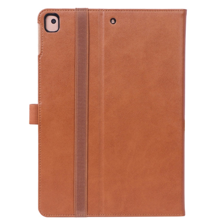 For iPad 10.2 / iPad Air 10.5 / iPad Pro 10.5 inch Retro Texture PU Horizontal Flip Leather Case with Holder & Card Slots & Hand Strap