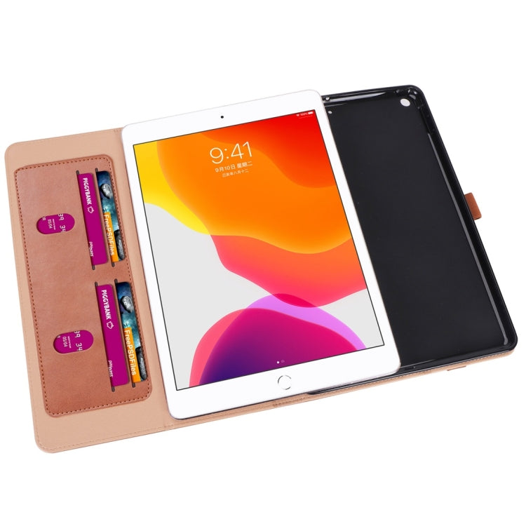 For iPad 10.2 / iPad Air 10.5 / iPad Pro 10.5 inch Retro Texture PU Horizontal Flip Leather Case with Holder & Card Slots & Hand Strap