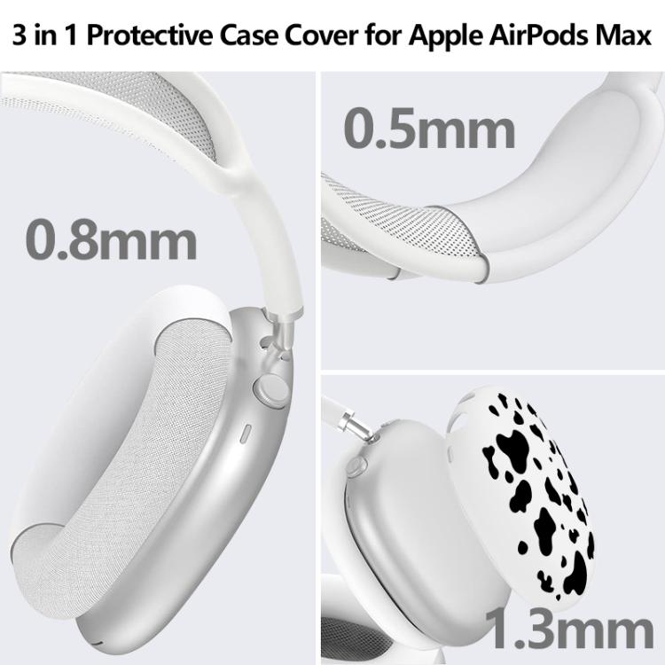 For Apple AirPods Max 2 / Max 3 in 1 Cow Texture Headphones Silicone Protective Case