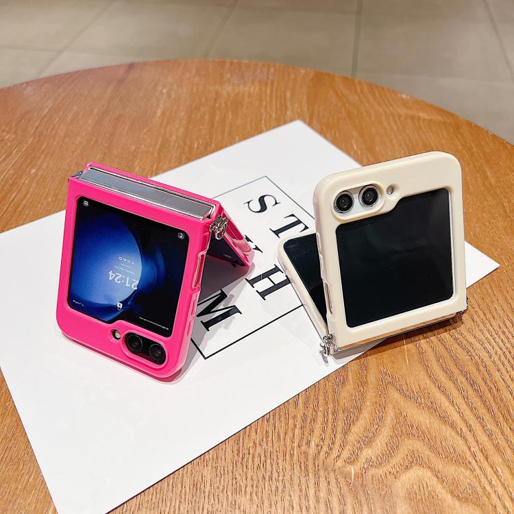 For Samsung Galaxy Z Flip6 / Flip7 FE Skin Feel Solid Color Folding Buckle TPU Phone Case