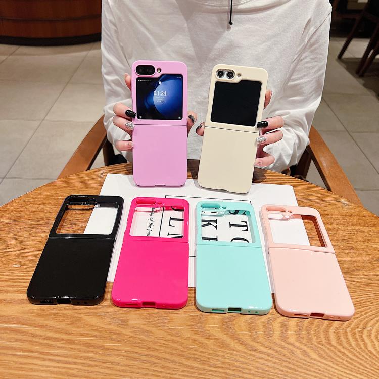 For Samsung Galaxy Z Flip5 5G Skin Feel Solid Color Folding Buckle TPU Phone Case