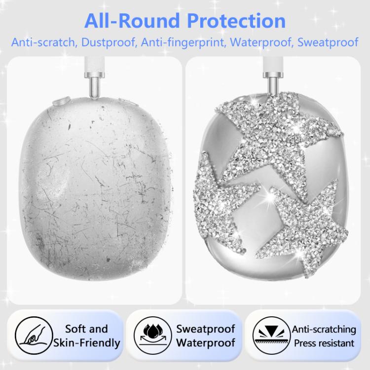 For Apple AirPods Max 2 / Max 3 in 1 Diamond Star Headphones Silicone Protective Case - Transparent