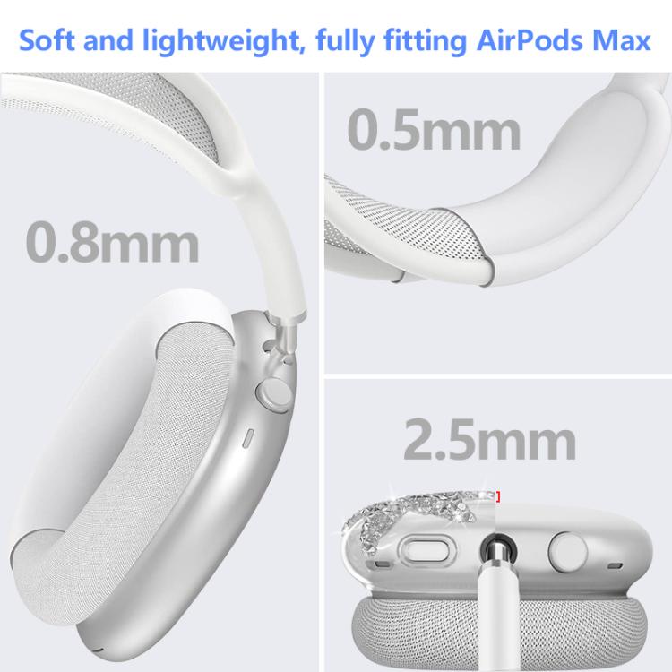 For Apple AirPods Max 2 / Max 3 in 1 Diamond Star Headphones Silicone Protective Case - Transparent