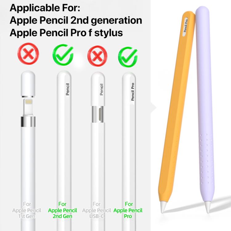 For Apple Pencil 2 / Pro Integrated Anti-roll Silicone Protective Stylus Pen Case