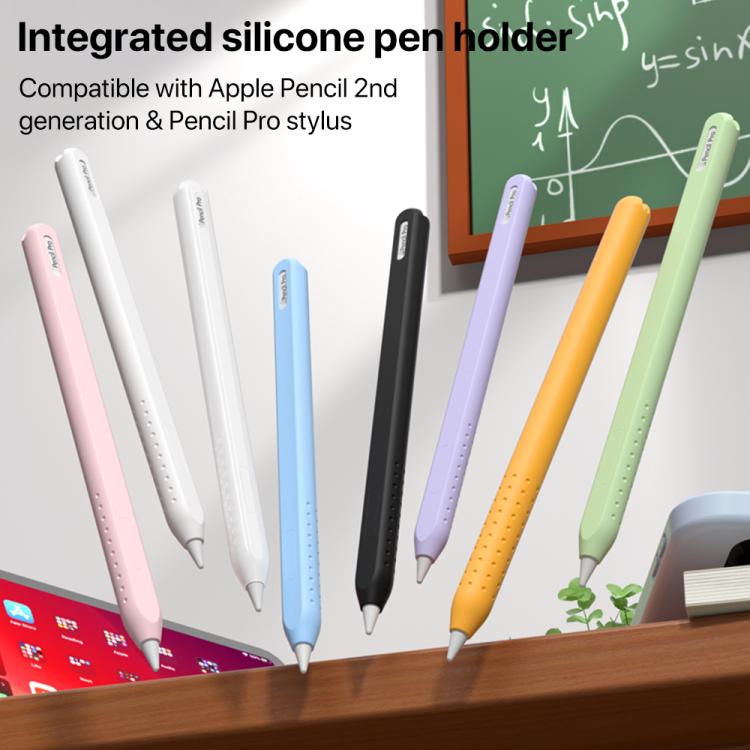 For Apple Pencil 2 / Pro Integrated Anti-roll Silicone Protective Stylus Pen Case