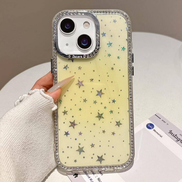 For iPhone 15 Holographic Starry Pattern TPU Hybrid IMD Full Coverage Phone Case