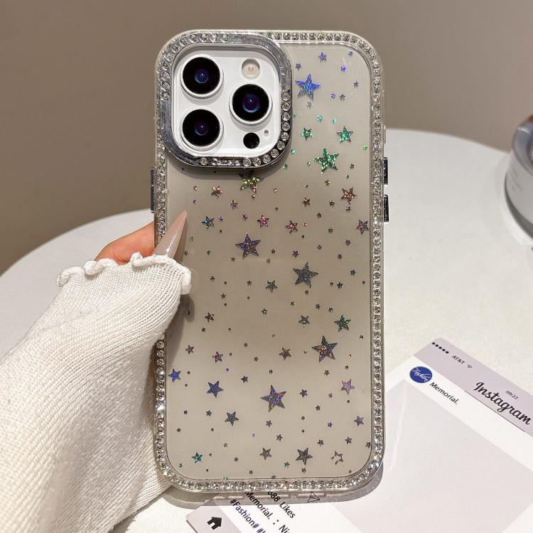 For iPhone 14 Pro Max Holographic Starry Pattern TPU Hybrid IMD Full Coverage Phone Case