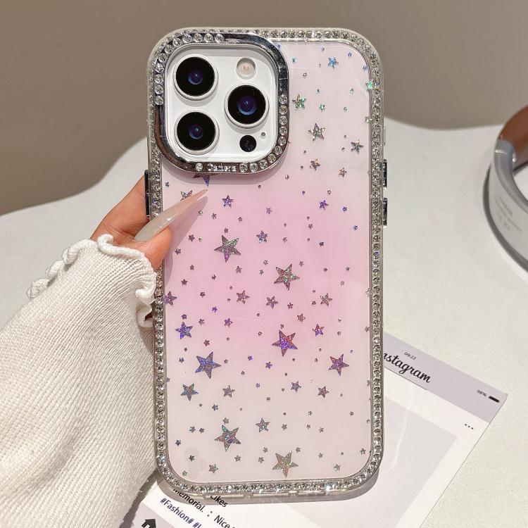 For iPhone 13 Pro Max Holographic Starry Pattern TPU Hybrid IMD Full Coverage Phone Case