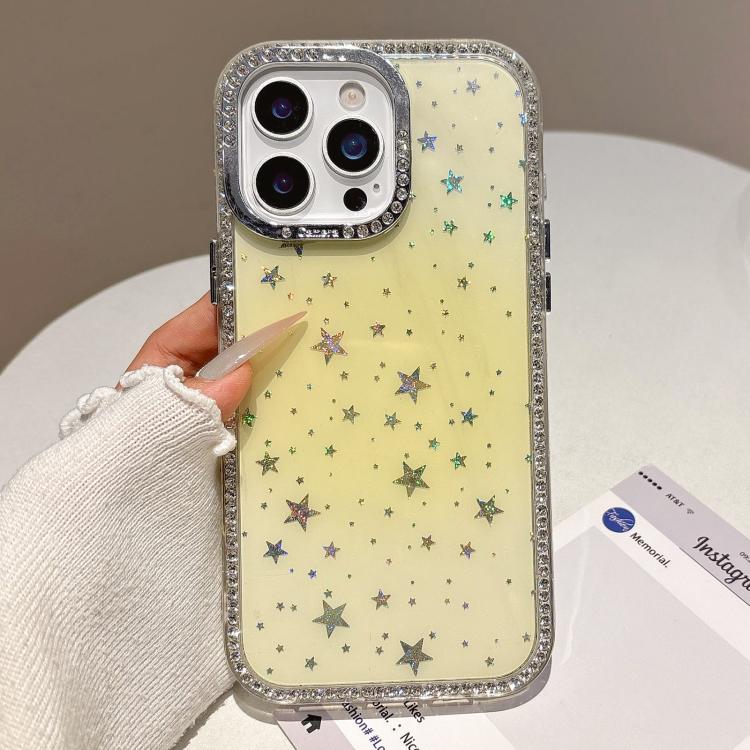 For iPhone 13 Pro Holographic Starry Pattern TPU Hybrid IMD Full Coverage Phone Case