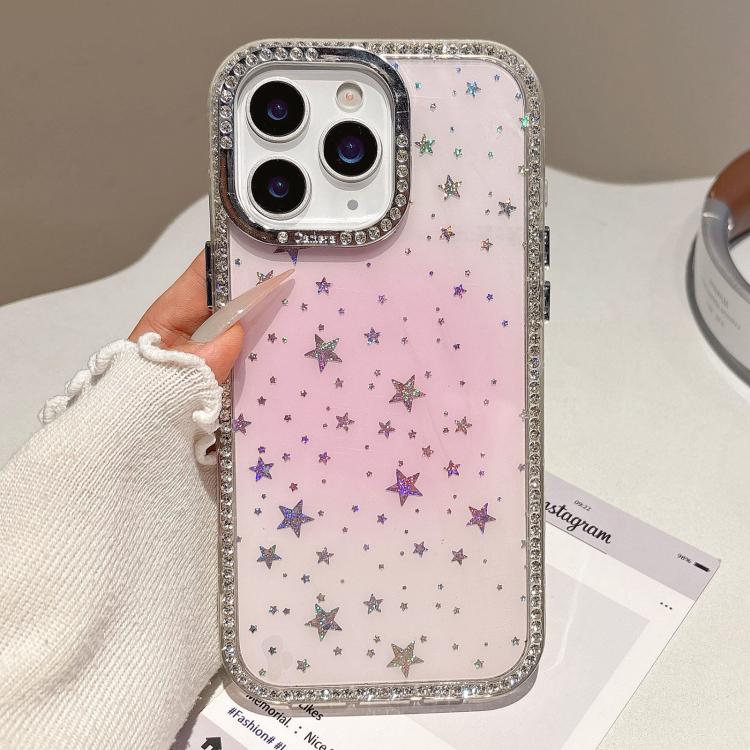 For iPhone 11 Pro Max Holographic Starry Pattern TPU Hybrid IMD Full Coverage Phone Case