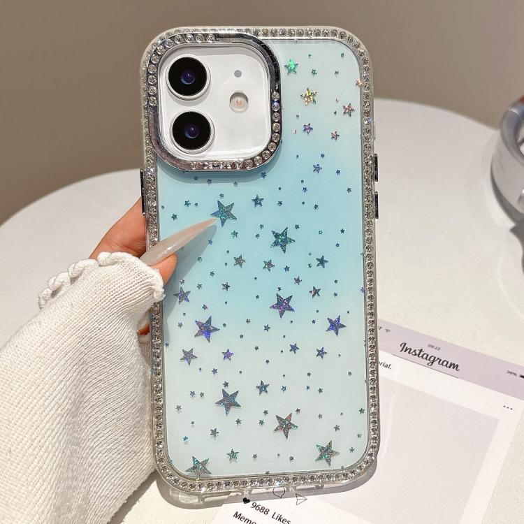 For iPhone 11 Holographic Starry Pattern TPU Hybrid IMD Full Coverage Phone Case