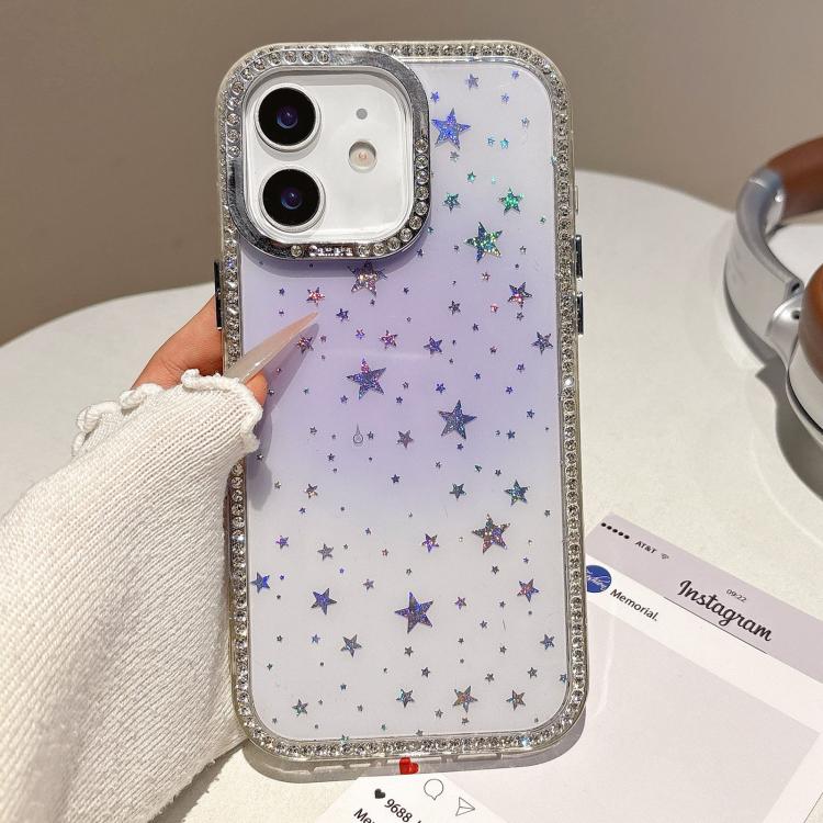 For iPhone 11 Holographic Starry Pattern TPU Hybrid IMD Full Coverage Phone Case