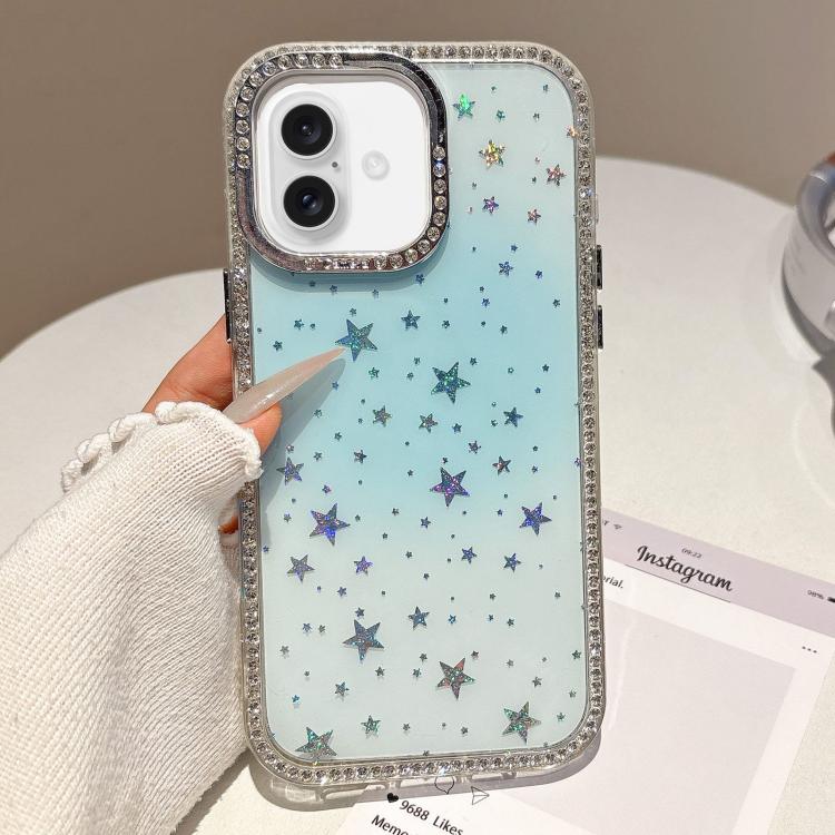 For iPhone 17 Holographic Starry Pattern TPU Hybrid IMD Full Coverage Phone Case