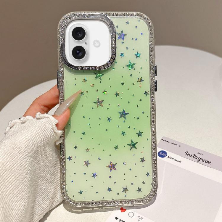 For iPhone 17 Holographic Starry Pattern TPU Hybrid IMD Full Coverage Phone Case