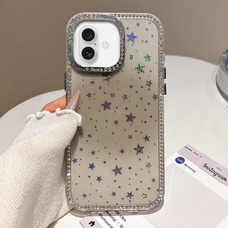 For iPhone 17 Holographic Starry Pattern TPU Hybrid IMD Full Coverage Phone Case