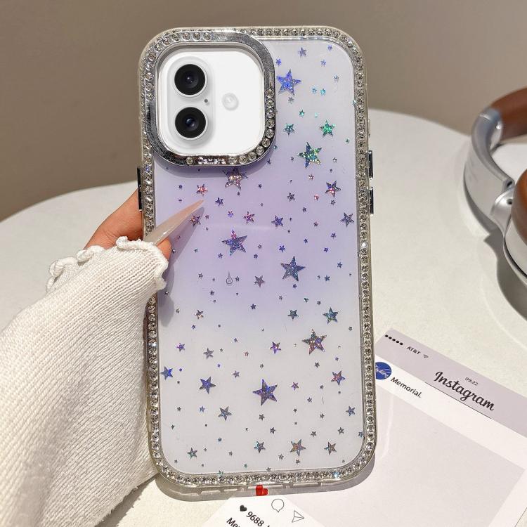 For iPhone 17 Holographic Starry Pattern TPU Hybrid IMD Full Coverage Phone Case
