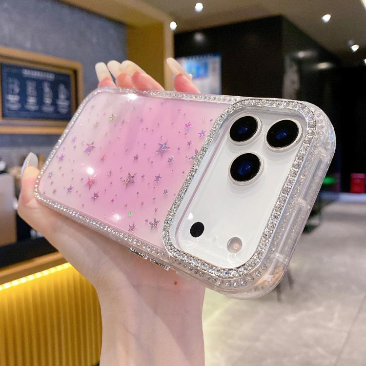 For iPhone 17 Pro Max Holographic Starry Pattern TPU Hybrid IMD Full Coverage Phone Case