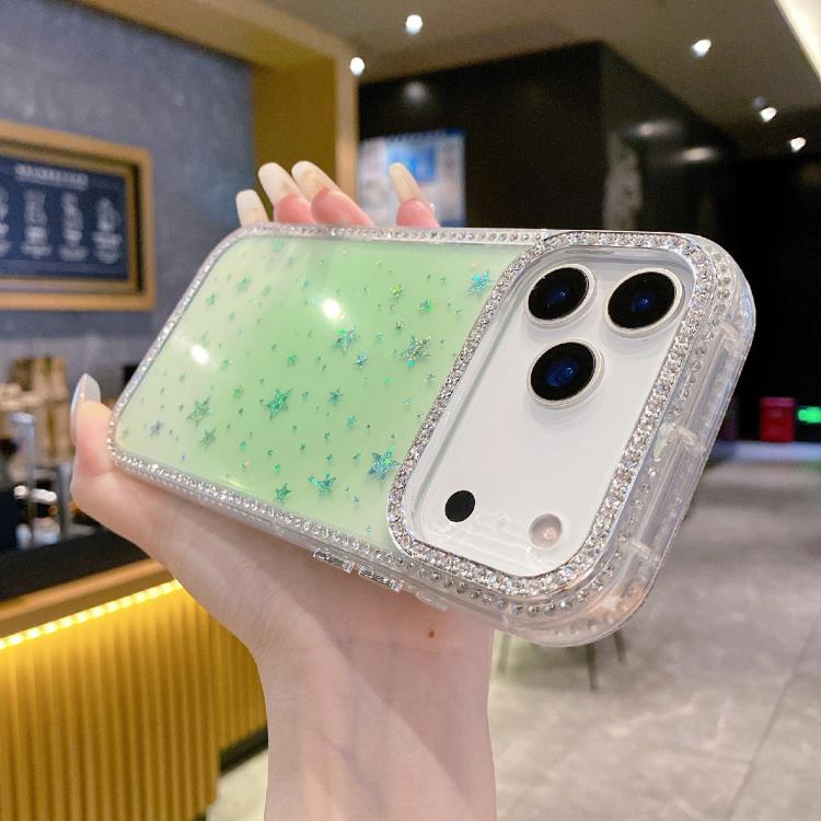 For iPhone 17 Pro Max Holographic Starry Pattern TPU Hybrid IMD Full Coverage Phone Case