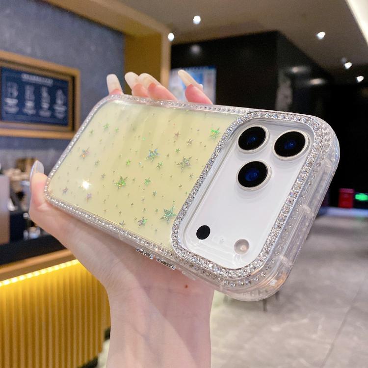 For iPhone 17 Pro Holographic Starry Pattern TPU Hybrid IMD Full Coverage Phone Case