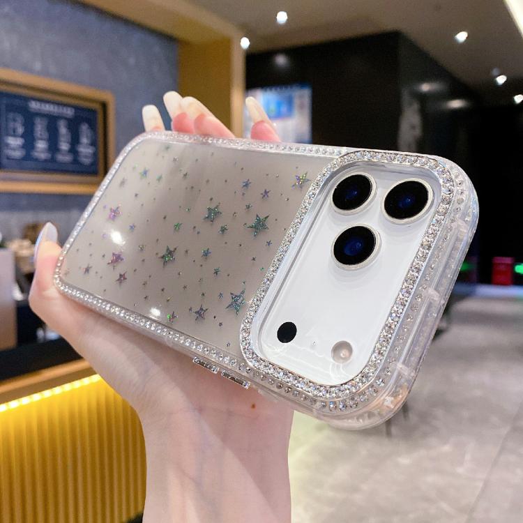 For iPhone 17 Pro Holographic Starry Pattern TPU Hybrid IMD Full Coverage Phone Case