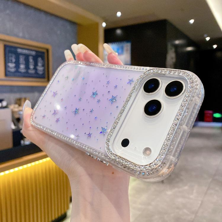 For iPhone 17 Pro Holographic Starry Pattern TPU Hybrid IMD Full Coverage Phone Case