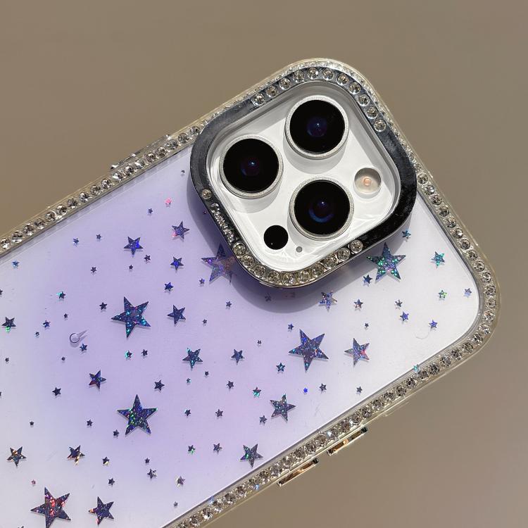 For iPhone 15 Pro Holographic Starry Pattern TPU Hybrid IMD Full Coverage Phone Case