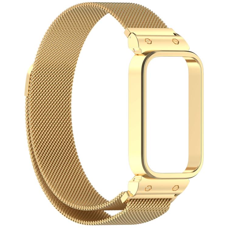 For Redmi Band 3 / Xiaomi Smart Band 9 Active xDfind Watch Frame Integrated Milan Magnetic Metal Watch Band