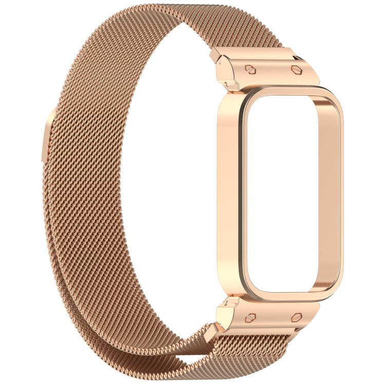 For Redmi Band 3 / Xiaomi Smart Band 9 Active xDfind Watch Frame Integrated Milan Magnetic Metal Watch Band