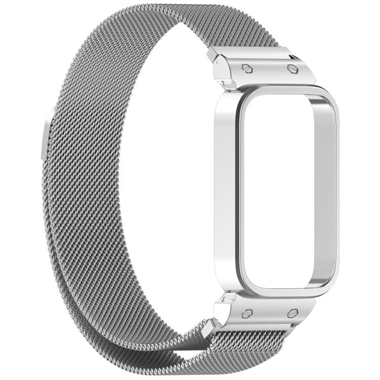 For Redmi Band 2 / Xiaomi Smart Band 8 Active xDfind Watch Frame Integrated Milan Magnetic Metal Watch Band