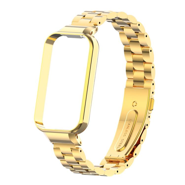 For Redmi Band 2 / Xiaomi Smart Band 8 Active xDfind Watch Frame Integrated Three Beads Metal Watch Band