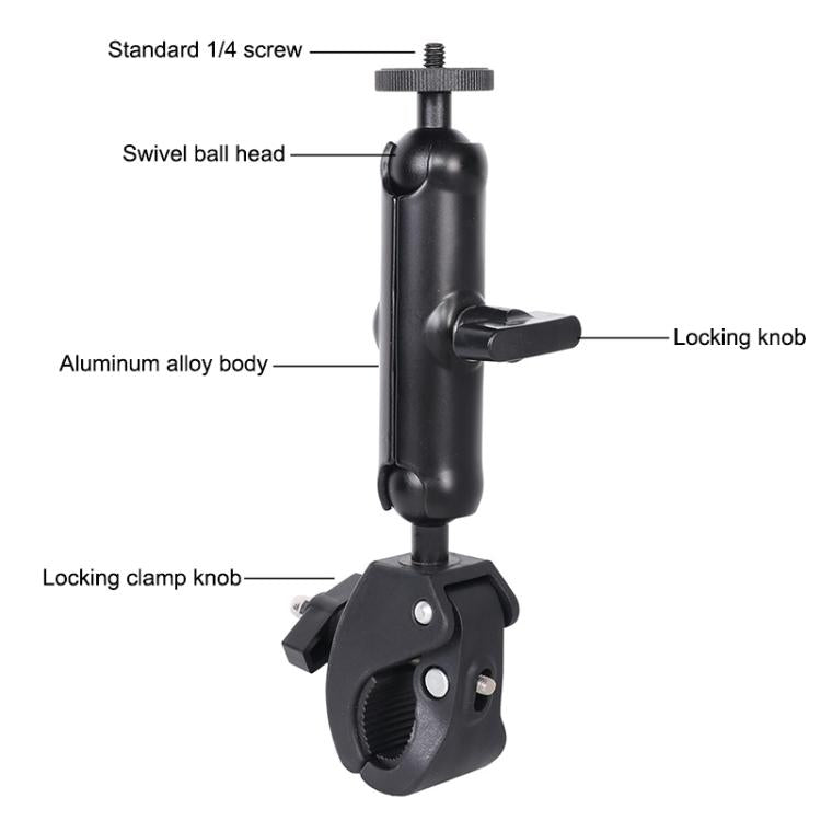 Universal Action Camera Bicycle Handlebar Clamp, Size:S 15.5cm - Black