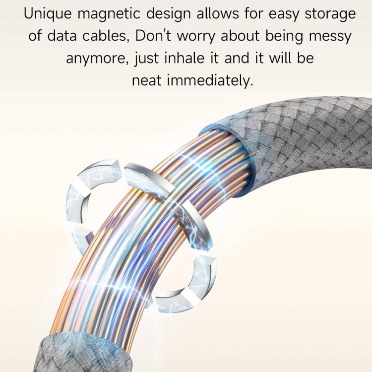 TOTU CB-13-PD 27W USB-C / Type-C to 8 Pin Magnetic Fast Charge Data Cable, Length:1m - Titanium