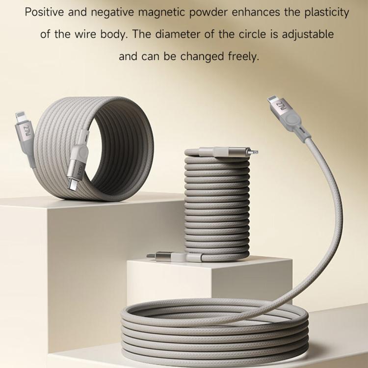 TOTU CB-13-PD 27W USB-C / Type-C to 8 Pin Magnetic Fast Charge Data Cable, Length:1m - Titanium