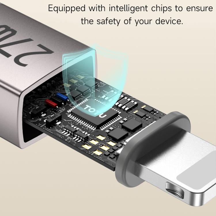 TOTU CB-13-PD 27W USB-C / Type-C to 8 Pin Magnetic Fast Charge Data Cable, Length:1m - Titanium
