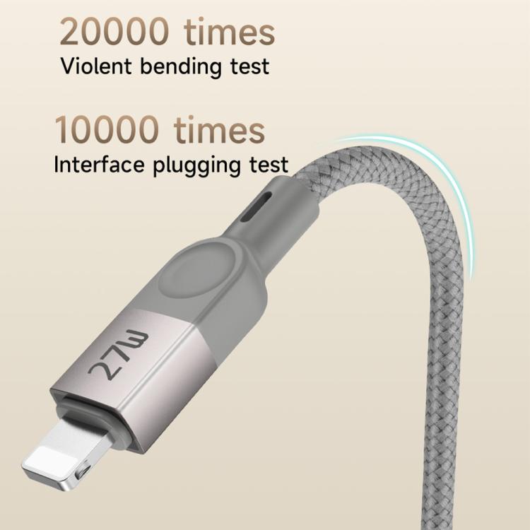 TOTU CB-13-PD 27W USB-C / Type-C to 8 Pin Magnetic Fast Charge Data Cable, Length:1m - Titanium