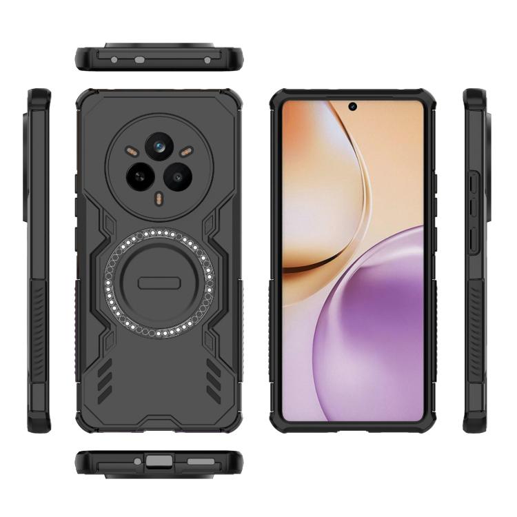 For Realme 14 Pro 5G Global Butterfly Armor MagSafe Magnetic Ring Shockproof Phone Case