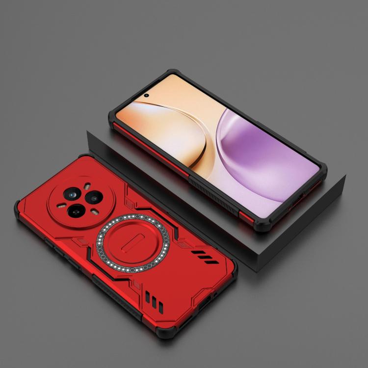 For Realme 14 Pro 5G Global Butterfly Armor MagSafe Magnetic Ring Shockproof Phone Case