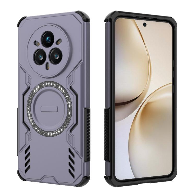 For Realme 14 Pro+ 5G Butterfly Armor MagSafe Magnetic Ring Shockproof Phone Case