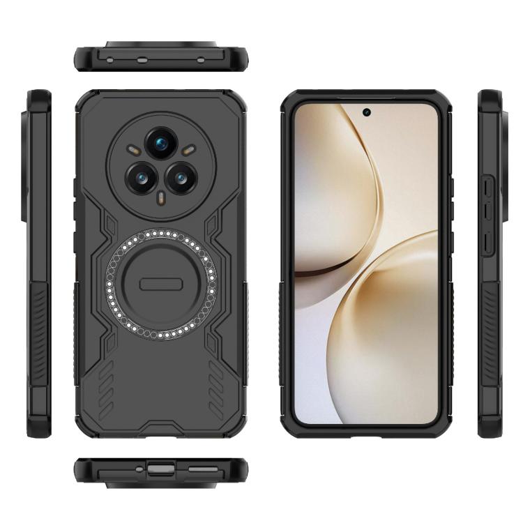 For Realme 14 Pro+ 5G Butterfly Armor MagSafe Magnetic Ring Shockproof Phone Case