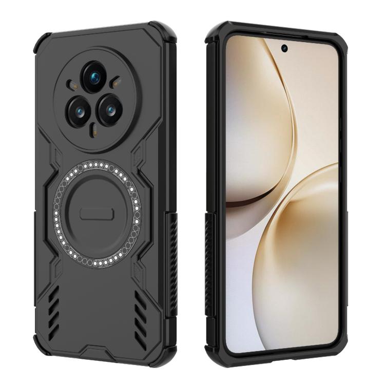For Realme 14 Pro+ 5G Butterfly Armor MagSafe Magnetic Ring Shockproof Phone Case