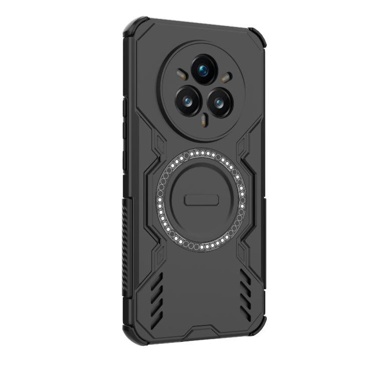 For Realme 14 Pro+ 5G Butterfly Armor MagSafe Magnetic Ring Shockproof Phone Case