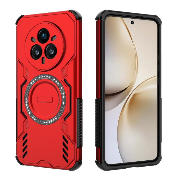 For Realme 14 Pro+ 5G Butterfly Armor MagSafe Magnetic Ring Shockproof Phone Case