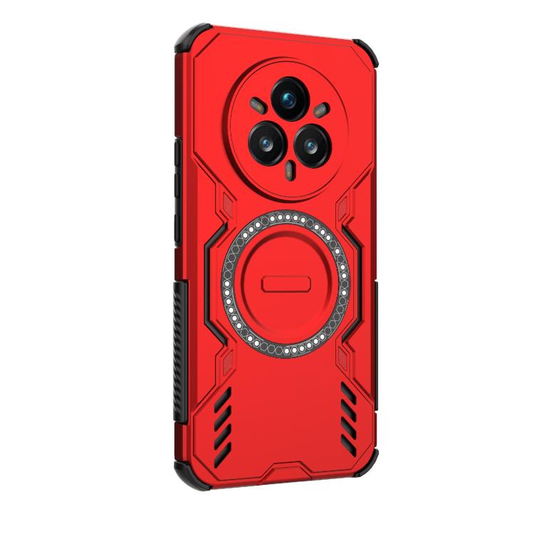 For Realme 14 Pro+ 5G Butterfly Armor MagSafe Magnetic Ring Shockproof Phone Case