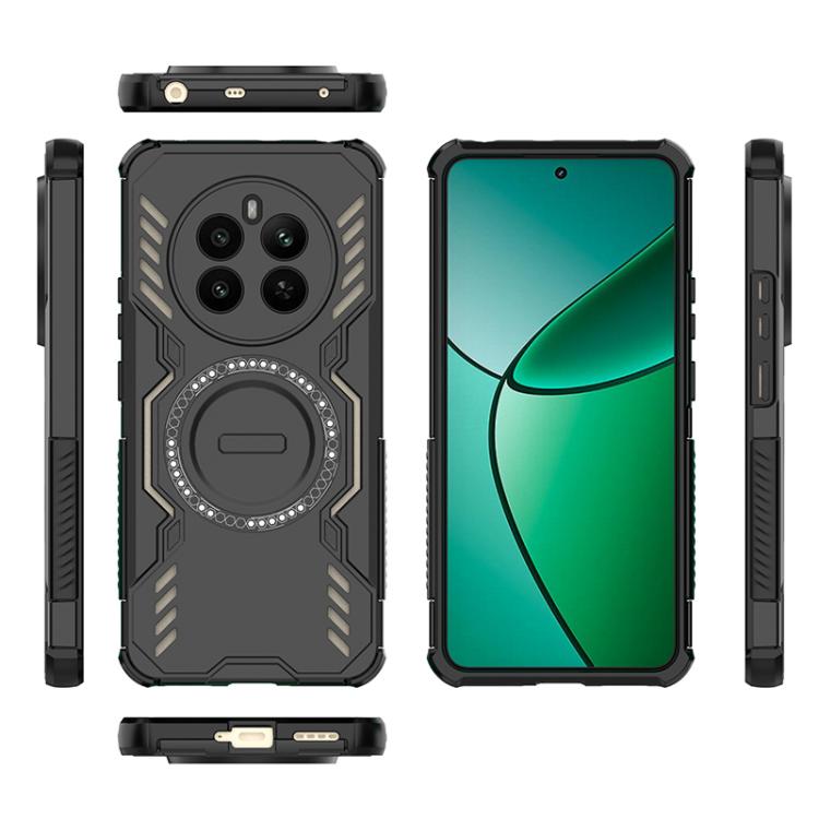 For Realme 12+ 5G Global / P1 5G Global Butterfly Armor MagSafe Magnetic Ring Shockproof Phone Case