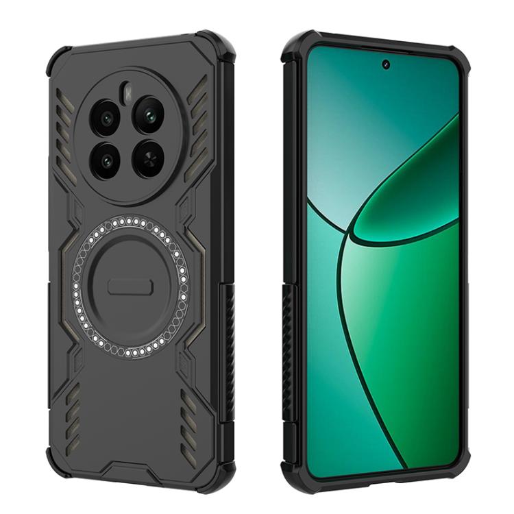 For Realme 12+ 5G Global / P1 5G Global Butterfly Armor MagSafe Magnetic Ring Shockproof Phone Case